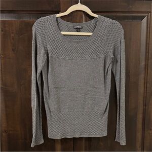 Express Charcoal Textured Knit sweater Top size medium